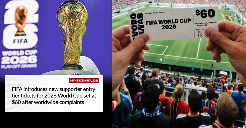 FIFA ចេញតម្លៃសំបុត្រ ៦០ដុល្លារ ក្រោយការរិះគន់ខ្លាំង សម្រាប់ព្រឹត្តិការណ៍ World Cup 2026