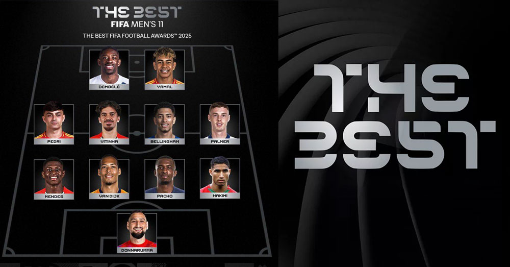 FIFA ចម្រាញ់បានកីឡាករ ១១នាក់ល្អបំផុត ប្រចាំឆ្នាំ២០២៥ មាន ៦នាក់ចេញពី PSG