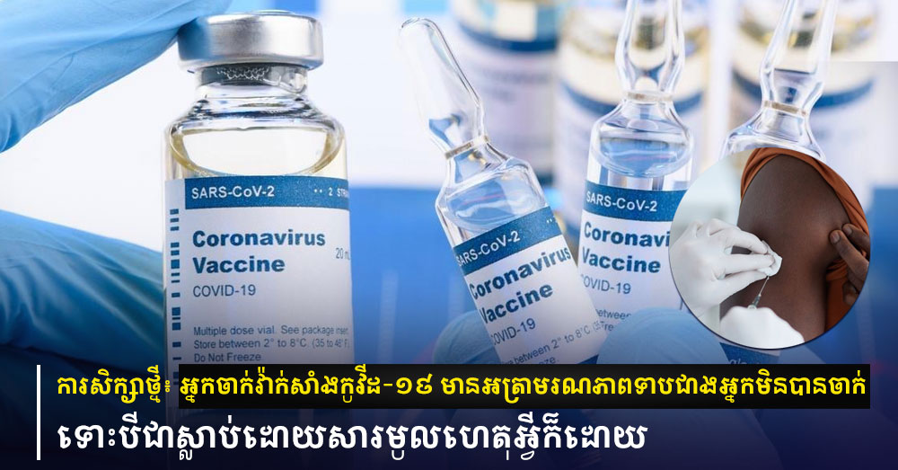 ការសិក្សាថ្មី៖ អ្នកចាក់វ៉ាក់សាំងកូវីដ-១៩ មានអត្រាមរណភាពទាបជាងអ្នកមិនបានចាក់ ទោះបីជាស្លាប់ដោយសារមូលហេតុអ្វីក៏ដោយ