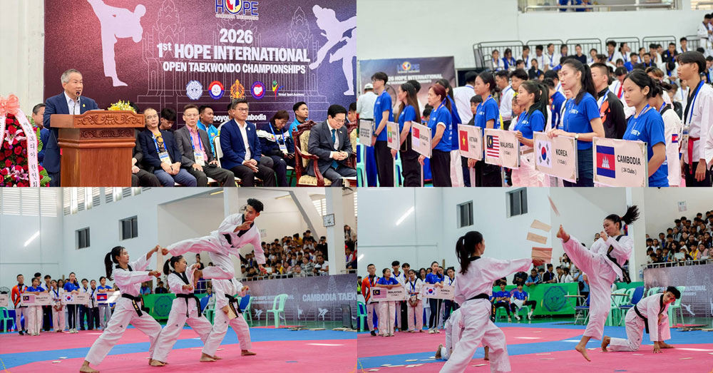 អត្តពលិកតេក្វាន់ដូ WT វ័យក្មេង ៦ប្រទេស ចូលរួមព្រឹត្តិការណ៍ Hope International Open លើកដំបូងនៅកម្ពុជា