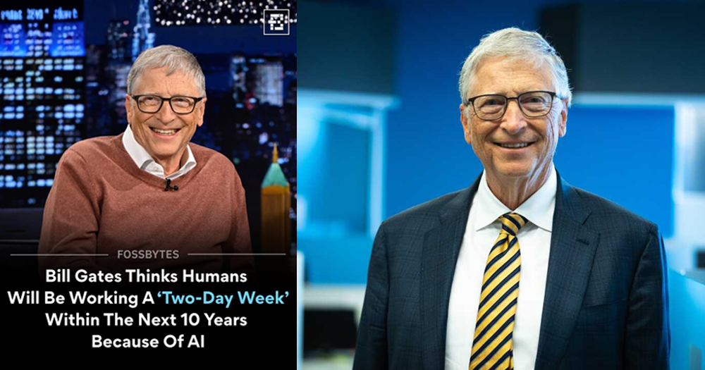 Bill Gates ព្យាករណ៍ថា៖ មនុស្សនឹងអាចធ្វើការត្រឹមតែ «២ ថ្ងៃក្នុងមួយសប្តាហ៍» ក្នុងរយៈពេល ១០ ឆ្នាំទៀត ដោយសារឥទ្ធិពល AI