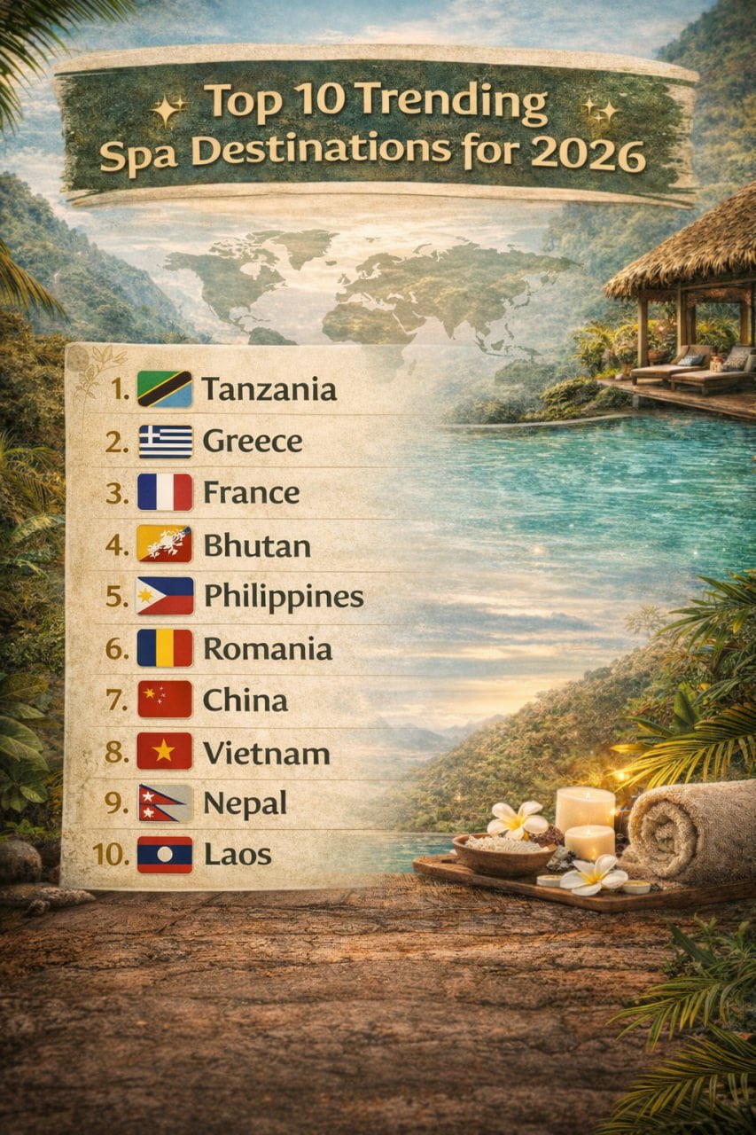 ចំណេះដឹងទូទៅ៖ ទីតាំងស្ប៉ាកំពុងពេញនិយម ទាំង១០ប្រទេស សម្រាប់ឆ្នាំ២០២៦