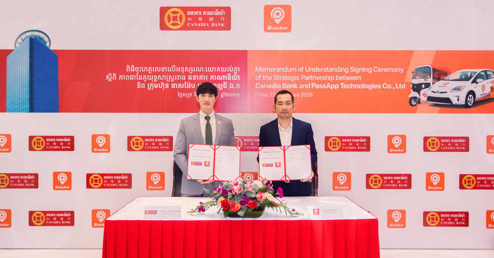 ធនាគារ កាណាឌីយ៉ា និងក្រុមហ៊ុន ផាសអ៊ែប ថេកណឡជី ឯ.ក ចុះអនុស្សរណៈយោគយល់គ្នា ស្តីពីភាពជាដៃគូយុទ្ធសាស្រ្ត
