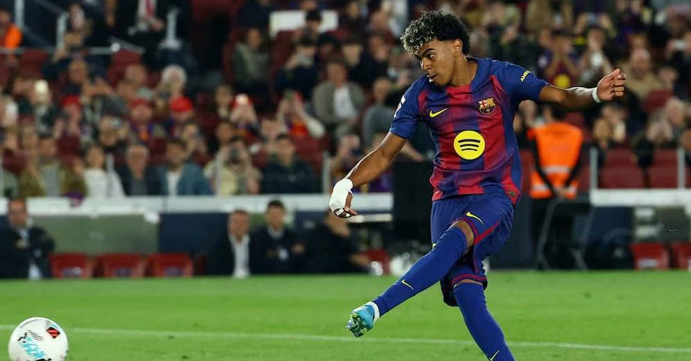 Yamal រងរបួសខ្លួនឯង ពេលទាត់ប៉េណាល់ទីជួយ Barcelona ឈ្នះ Celta Vigo ទាំងចង្អៀត