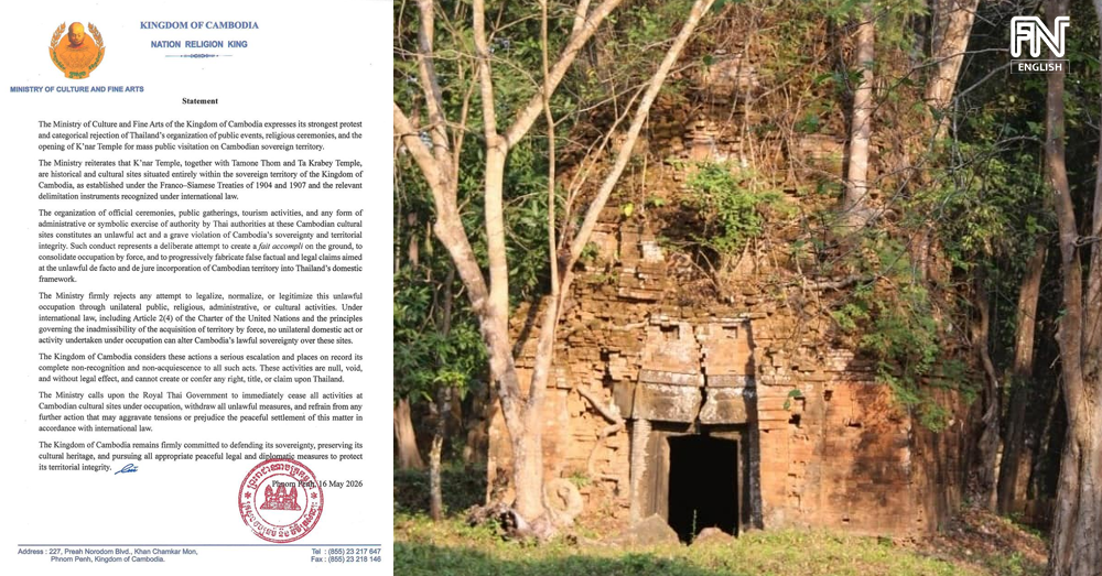 Cambodia Condemns Thailand’s Activities at K’nar Temple as Sovereignty Violation