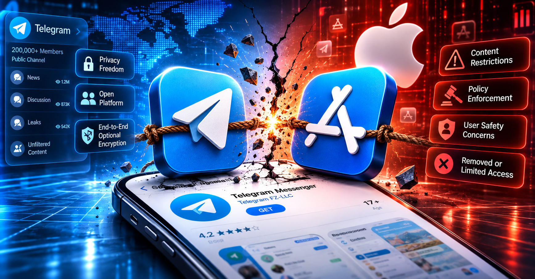 ទំនាក់ទំនងដ៏តានតឹងរវាង Telegram និង App Store៖ សង្គ្រាមអំណាច ការគ្រប់គ្រងខ្លឹមសារ និងប្រព័ន្ធអេកូឡូស៊ីឌីជីថល