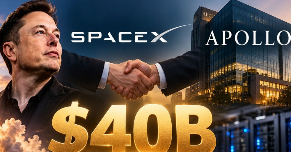 SpaceX សម្រេចចុះហត្ថលេខាលើកិច្ចព្រមព្រៀងហិរញ្ញវត្ថុទឹកប្រាក់ ៤០ ពាន់លានដុល្លារជាមួយ Apollo សម្រាប់ទិញបន្ទះឈីប AI
