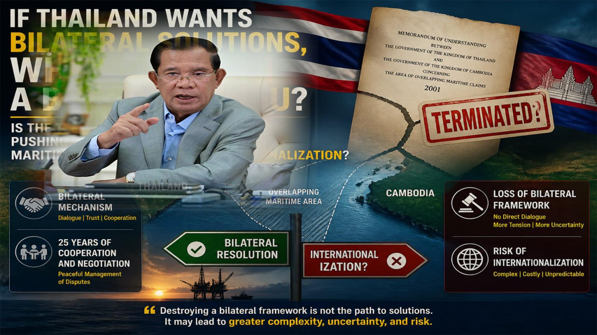 Fresh Exclusive In-Depth Commentary: If Thailand Wants Bilateral Solutions, Why Abandon a Bilateral MoU?: Is the Termination of the 2001 MoU Pushing the Cambodia–Thailand Maritime Dispute Toward Internationalization?