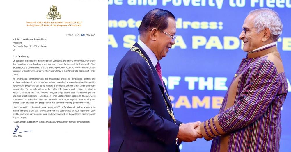 Samdech Techo Hun Sen Extends National Day Wishes to Timor-Leste President José Manuel Ramos-Horta