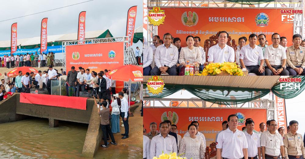 ក្រុមហ៊ុន GANZBERG បន្តយុទ្ធនាការ «Fish for Future» ប្រលែងកូនត្រី និងត្រីមេពូជ នៅខេត្តកំពង់ចាម