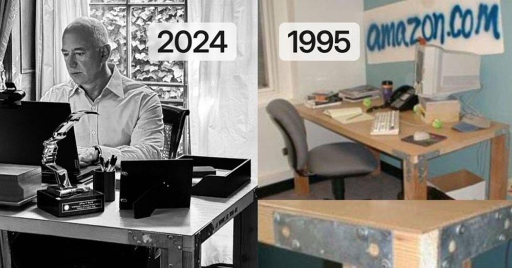ចំណេះដឹងគួរឱ្យចាប់អារម្មណ៍៖ មហាសេដ្ឋី Jeff Bezos នៅតែប្រើតុចាស់ តាំងពីបង្កើត Amazon ដំបូង ដើម្បីធ្វើការមកទល់បច្ចុប្បន្ន